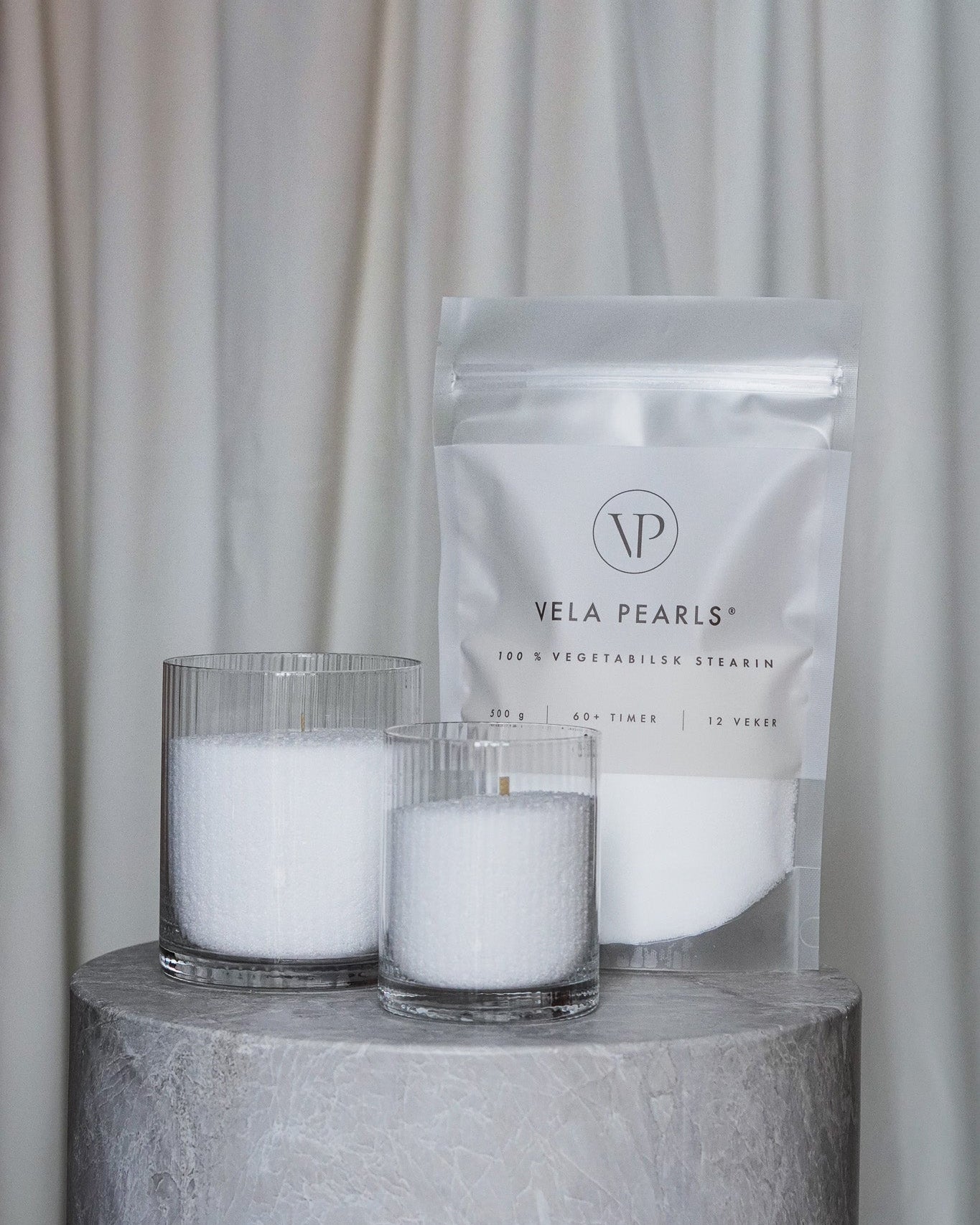 Ramsjø lyslykter + Vela Pearls 500g